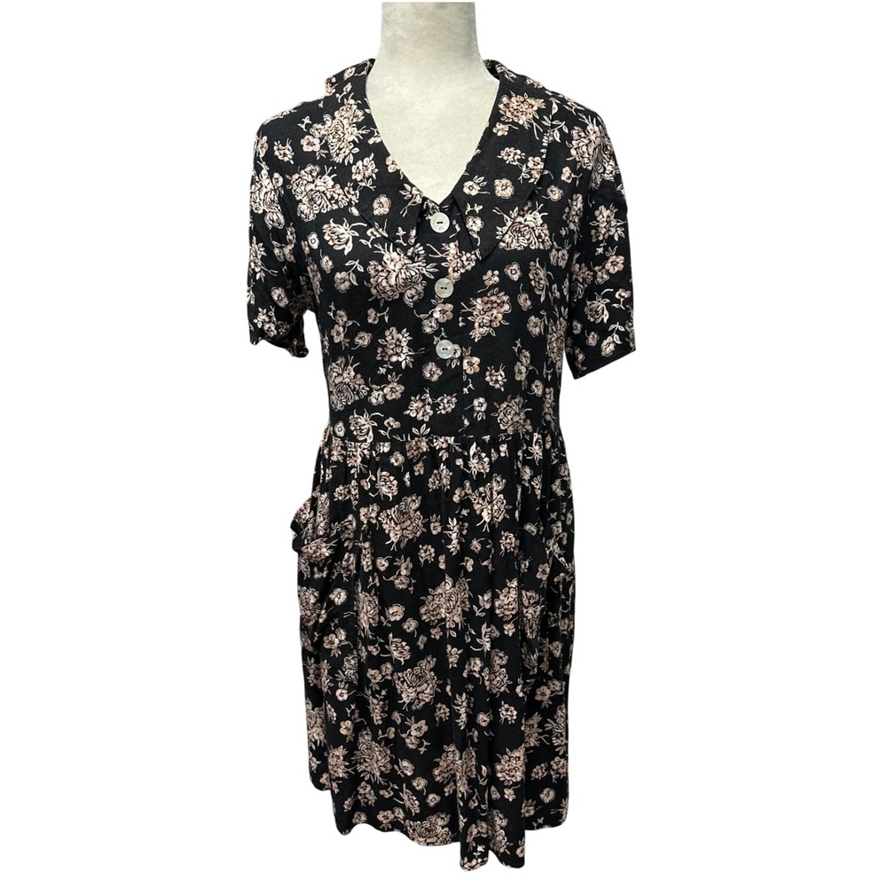Vtg 90s Y2k Womens‎ Dress Sz M Floral Romantic Cottagecore Whimsygoth Fairy Twee
